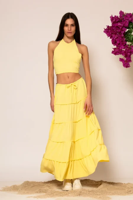 Less Sonder Feeling Maxi Linen Tiered Skirt 2681001