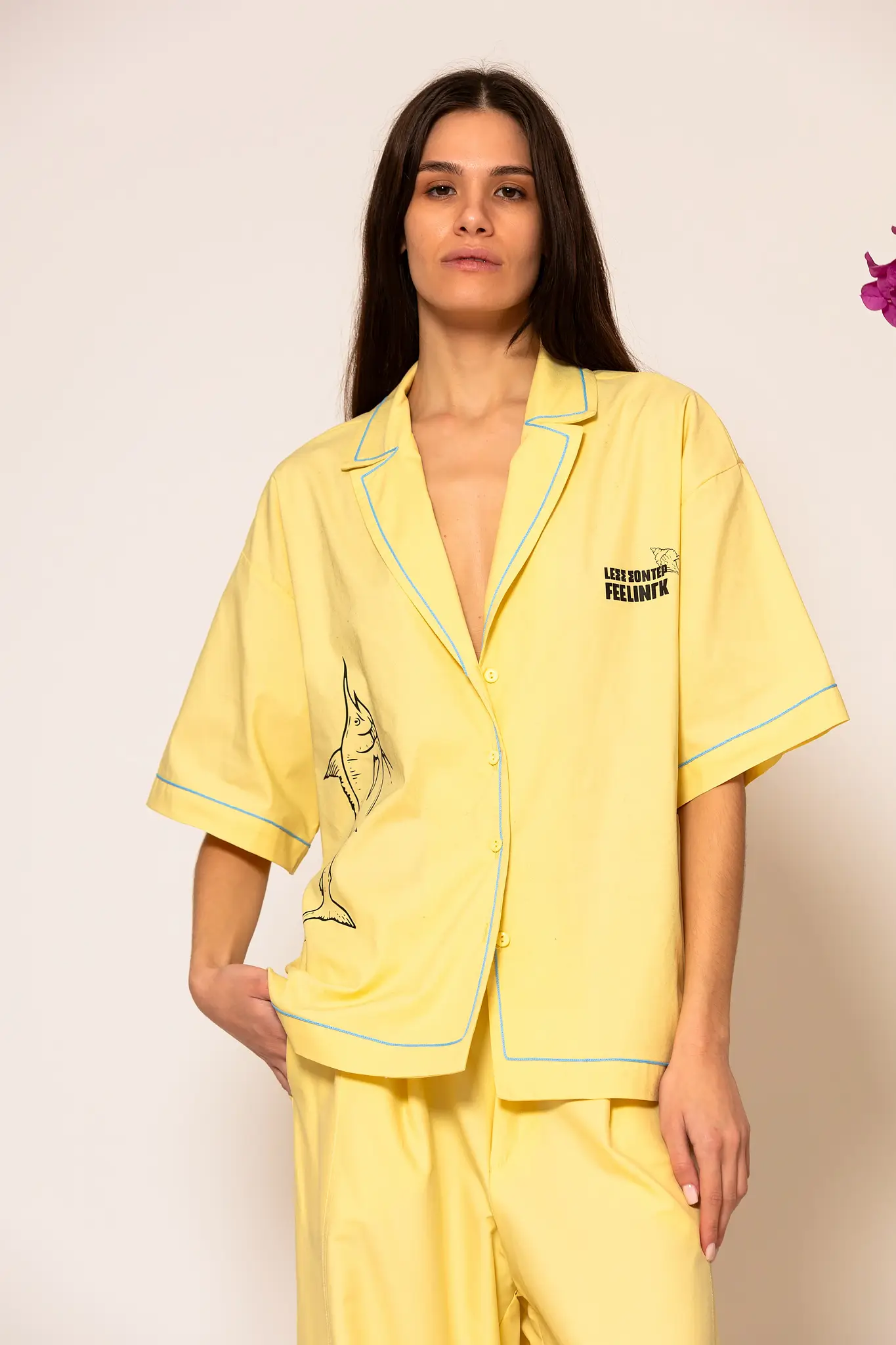2682002-134-poplin-shirt (16) Oversized Logo Embroidered Illustration Shirt - Image 1