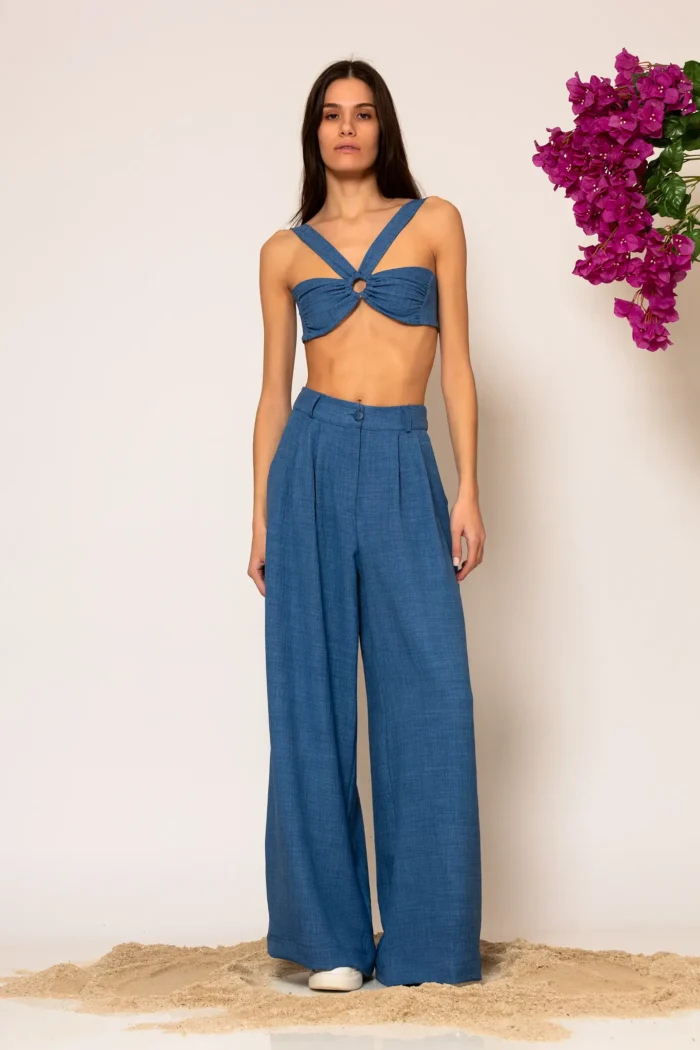 Akrogialia | Pleated Wide leg pants