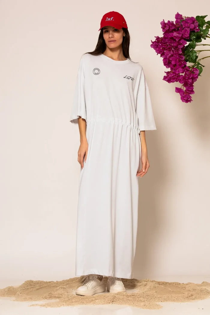 "Pnoh" Oversized Cotton T-shirt Dress with logo print