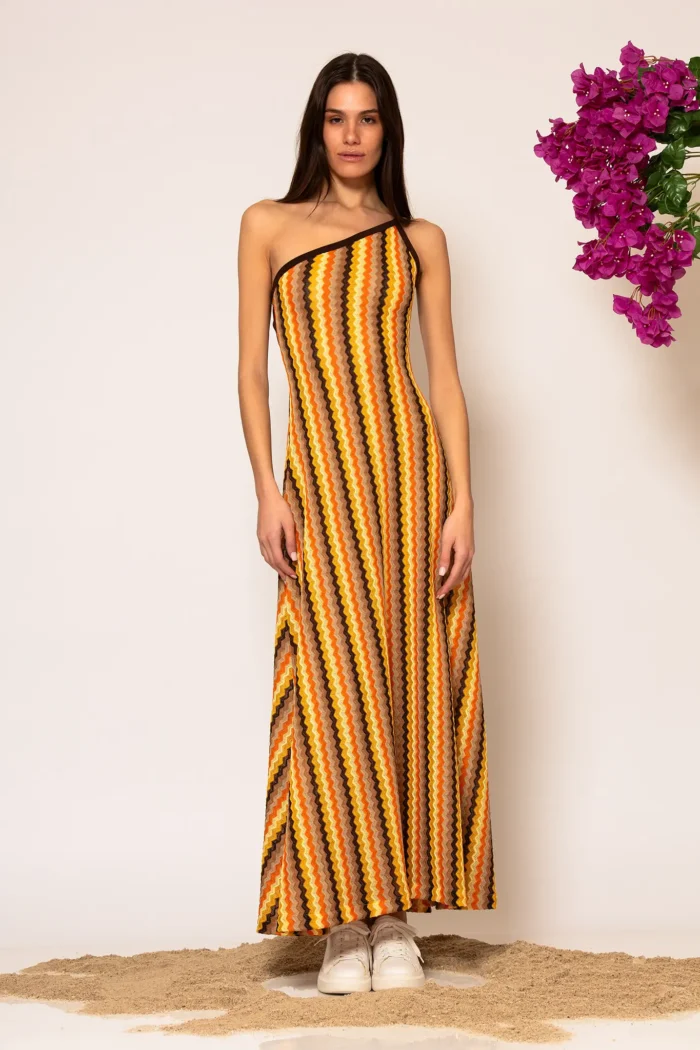 Less Sonder Feeling One Shoulder Maxi Dress with Open back 2686003