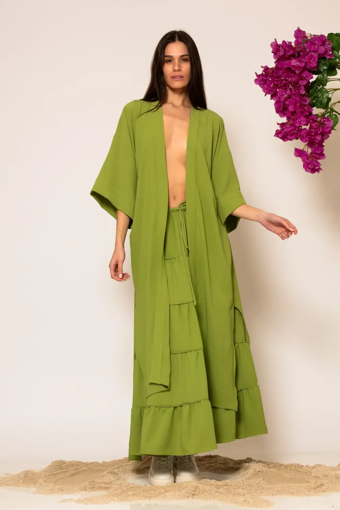 Less Sonder Feeling Longline Linen Kimono 2689001