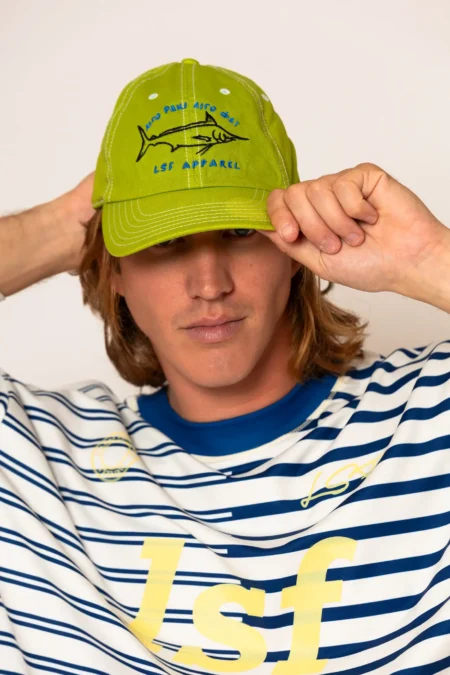 Less Sonder Feeling Embroidered Jockey Hat in Lime 2689005