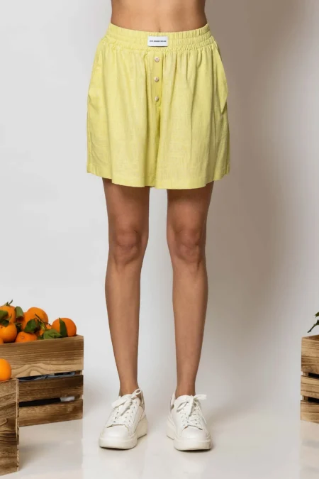 Less Sonder Feeling High-Waisted wide-leg linen shorts 2583006